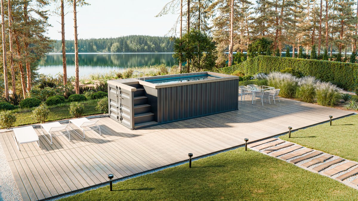 Containerpool 6 m im Garten